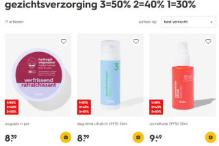 Tot 50% koritng op gezichtsverzorging bij Hema