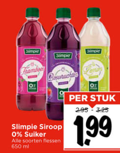 Slimpie siroop 0% suiker voor €1,99 bij de Vomar