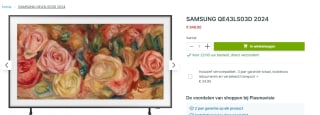 Samsung The Frame QLED LS03D (2024) 43" Wit voor €948 bij Plasmavisie