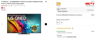 TV QNED 55" LG 55QNED86T6A, UHD 4K, Procesador Inteligente 4K α8 por 495,04€