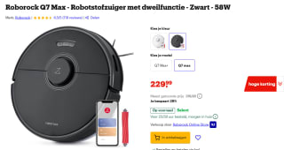 Roborock Q7 Max - Robotstofzuiger met dweilfunctie voor €229,99 bij Bol