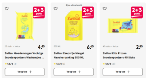 Alle Zwitsal producten 2+3 gratis bij Etos