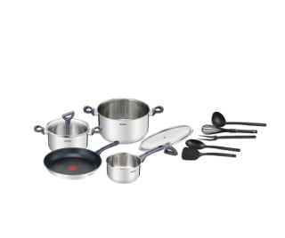 Set de 9 piezas Tefal Daily Cook - plateado - Ø: 16, 20, 24 y 28 cm por 89.99€
