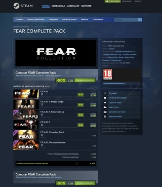 FEAR Complete Pack Steam (F.E.A.R. 1, 2, 3 y todos los DLC) por solo 5,49€