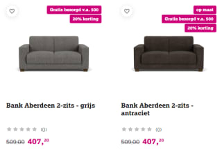 20-40% korting op alle banken bij Leen Bakker