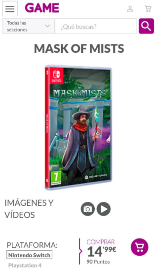 Mask of Mists Nintendo Switch por 14,99€.