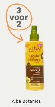 3 voor 2 op Alba Botanica Haarverzorging, Maskers en Scheercrème bij Big Green Smile