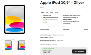 Apple iPad 10,9" (2024) tablet voor €349 bij Amac