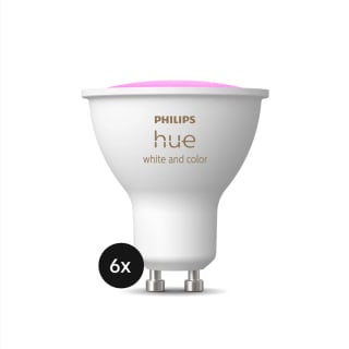 Philips Hue Slimme Lichtbron GU10 Spot - wit en gekleurd licht - 6-pack voor €199,95 bij Tink