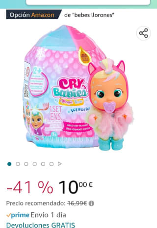 Bebés Llorones Lágrimas Mágicas por 10€.