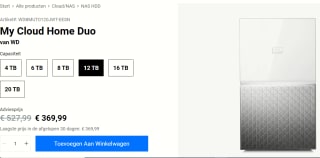 Western Digital My Cloud Home Duo - Persoonlijke NAS cloud - 12 TB voor €369,99 bij Western Digital