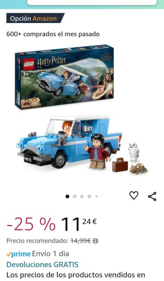 Lego Harry Potter Ford Anglia por 11,24€.