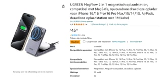 UGREEN MagFlow 2 in 1 magnetisch oplaadstation