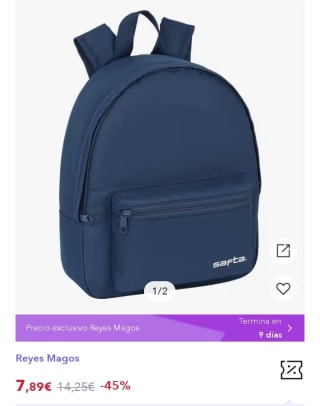 Mini mochila 32cm de Safta Azul Marino por 5,13€.
