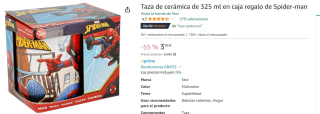 Taza de cerámica de 325ml Spider-man y Los Vengadores por 3,99€