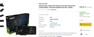 Tarjeta gráfica Palit GeForce RTX 4070 Super Dual 12GB por 603.81€