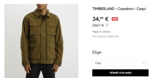 Chaqueta de Hombre Timberland Canvas Field por 34.99€