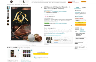 40 Cápsulas L'OR Espresso Café Cápsulas Chocolate por solo 9,35€