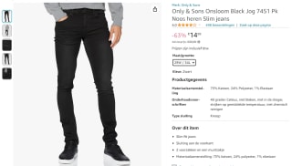 Only & Sons Onsloom Black Jog 7451 Pk Noos heren Slim jeans