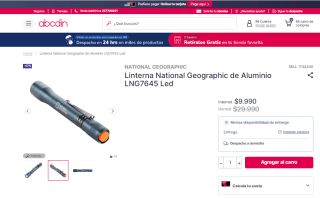 Linterna National Geographic LNG7645 Led de aluminio por $9.900