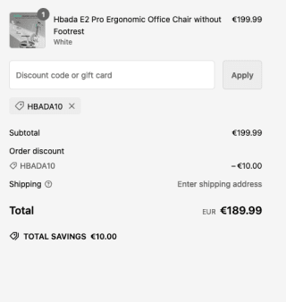Silla de oficina ergonómica Hbada E2 Pro sin reposapiés a solo 189,99€