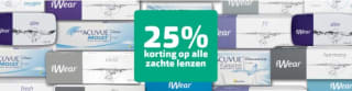 25% korting op alle zachte contactlenzen bij Pearl