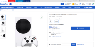 Console da Microsoft, modelo Xbox Series S de 500GB + 1 Controle - R$ 2.699,90