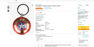 Llavero del escudo del Capitán América por 7€ en Amazon