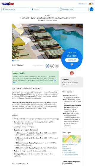 Hasta -60% en H5* en Riviera de Atenas.