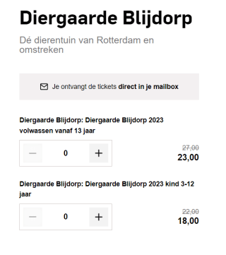 Tickets voor Diergaarde Blijdorp voor €23 via de AD