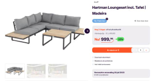 Hartman Loungeset Madeira incl. Tafel voor €999,95 bij iBOOD