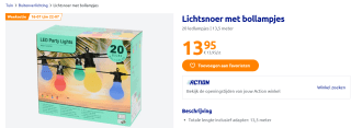 Party lights Multi colour 20 LED lampjes voor €13,95 bij de Action