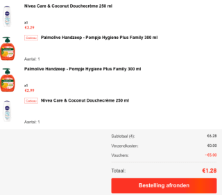 Ontvang €5 korting op een bestelling vanaf €6