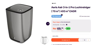aeris Health aair 3-in-1 Pro 70 m² luchtreiniger voor €69,95 bij Ibood