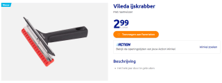 Vileda ijskrabber dubbelzijdig voor €299 bij Action
