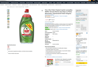 3 x 900 ml Fairy Ultra Poder Original Líquido Lavavajillas por 9,88€