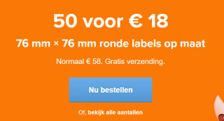 50 stuks op maat gemaakte cirkellabels op rol voor €18 bij Stickermule