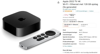 Apple TV 4K Wi-Fi + Ethernet 128GB voor €165,28 bij Amazon