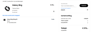 Samsung Galaxy Ring voor €374 dmv code bij Samsung