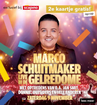 2 kaartje gratis voor concert Marco Schuitmaker in de Gelredome op 9 november via Scapino