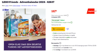 LEGO Friends adventskalender 2024 voor €15,99 bij Bol