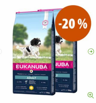 Descuento 20% Eukanuba 2 x 15 kg pienso para perros