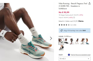 Nike Running ReactX Pegasus Trail 5 GORE-TEX sneakers voor €86,39 met de code bij Asos