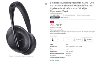 Bose Noise Cancelling Headphones voor €229,99 bij Amazon