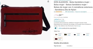 Bolso bandolera mujer Don Algodon collor rojo por 24,20€