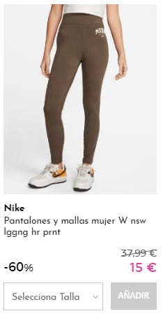 NIKE - Recopilación de Leggings mujer hasta 20€