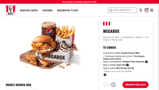 Megabox KFC Doble Krunch BBQ por 5€