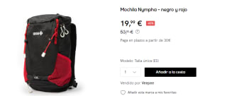 Mochila Trekking y senderismo Izas Novax S, multibolsillos capacidad 12 litros por 19.99€