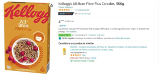 Pack de 6 Kellogg's All-Bran Fibre Plus Cereales, 500g por 15.25€