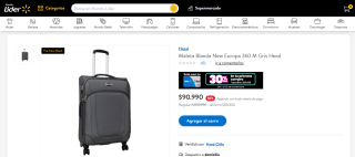 Maleta Blanda New Europa 360 M Gris Head por $90.990